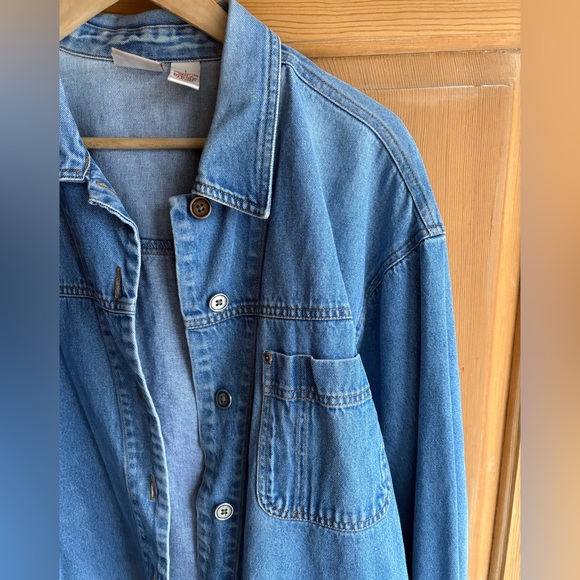 Vintage Denim Chore Jacket | Lightweight Spring Utility Layer | Size Large - Picture 7 of 8